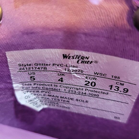 BRAND NEW CHIEF KIDS GIRL'S GLITTER PVC BOOT (Toddler/Little Kid) - Picture 15 of 16